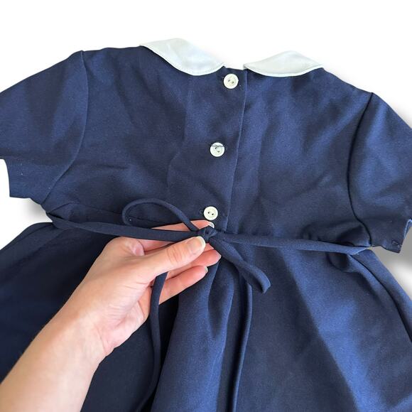 Bonnie Jean Girls Navy Sailor Dress 4T Peter Pan Collar Nautical Style R22688-1‎ - Picture 8 of 9